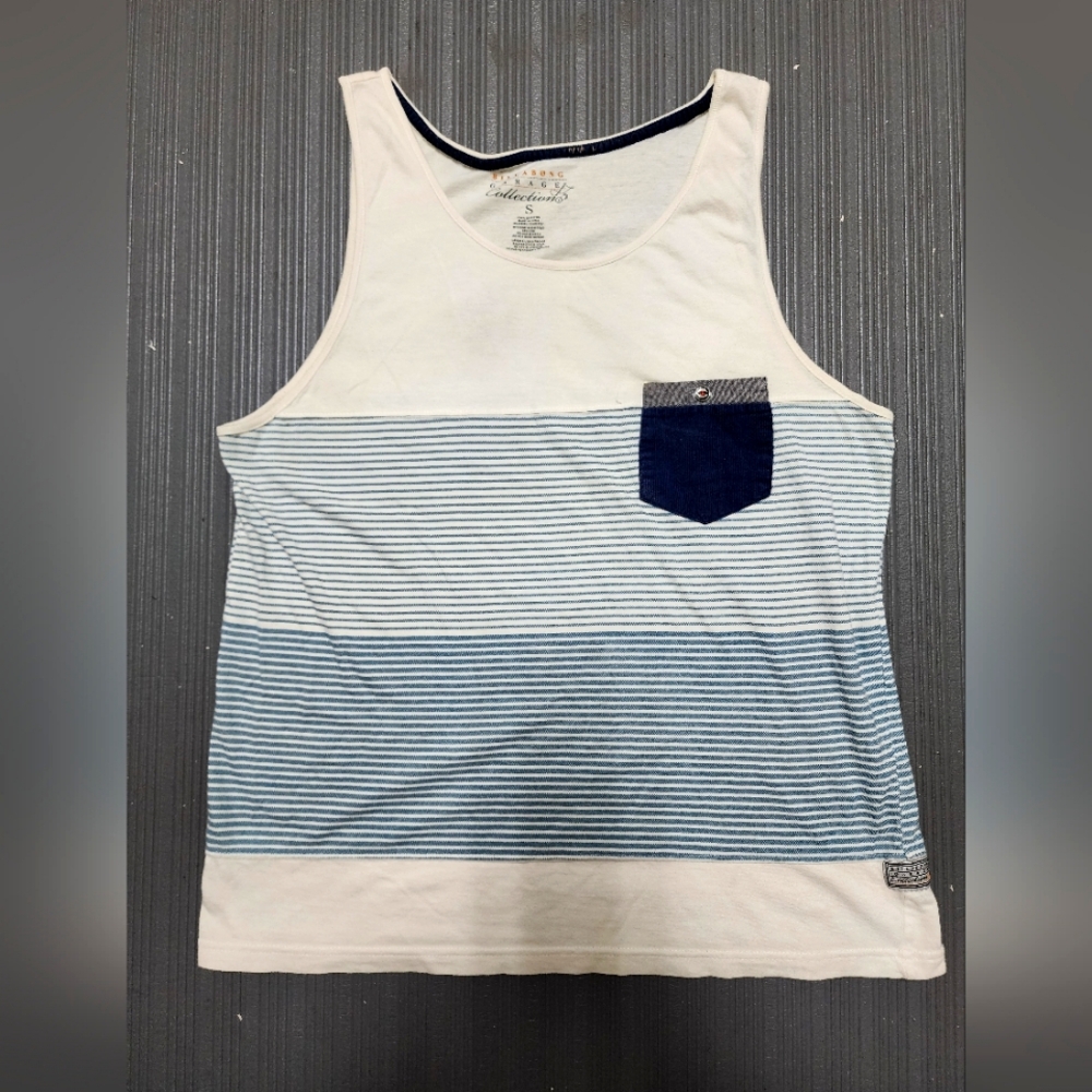 Vintage Billabong Premium Men’s  Blue Small Tank Top With Pocket Size Small